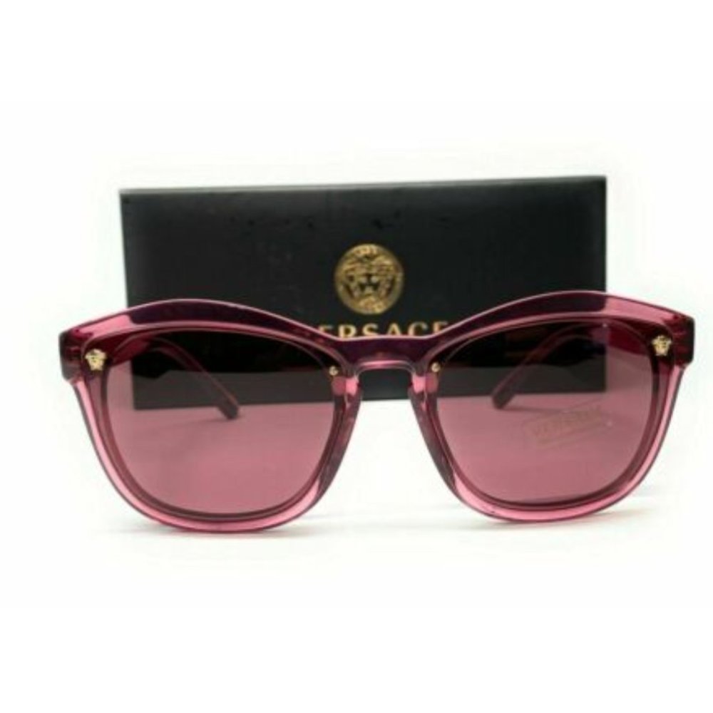 Versace Women's Transparent Dark Violet Sunglasses - Picture 2 of 3